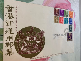 Hong Kong Stamp FDC 1973 Definitive Short Set - Lettres & Documents