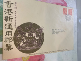 Hong Kong Stamp FDC 1973 Definitive Cover - Covers & Documents