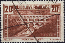 FRANCE - 1931 Yv.262 20fr "Pont Du Gard" Type IIB Oblitéré Plume - TB - Oblitérés
