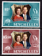 SEYCHELLES - 1972 ROYAL SILVER WEDDING SET (2V) FINE MNH ** SG 319-320 - Seychellen (...-1976)