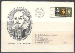 United Kingdom Of Great Britain. FDC Sc. 403. Shakespeare Festival. Feste In Twelfth Night.  FDC Cancellation On FDC Env - 1952-1971 Pre-Decimale Uitgaves
