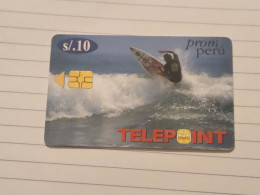 PERU-(PER-TE-134)-SURF-(91)(S/.10 SOLES)(02256694)(tirage-25.000)-used+1card Prepiad,free - Pérou