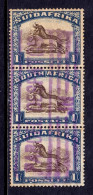 South Africa - Scott #43c - Strip/3 - Used - See Description - SCV $48 - Timbres-taxe
