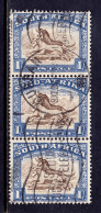 South Africa - Scott #62 - Strip/3 - Used - Cnr. Crease UL Top Stamp - SCV $19 - Strafport