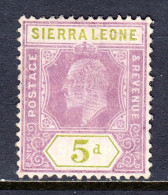 Sierra Leone - Scott #97 - MNG - Short Perf At Bottom - SCV $25 - Sierra Leona (...-1960)