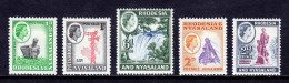 Rhodesia And Nyasaland - Scott #158//164 - MH - Short Set - SCV $8.80 - Rhodesia & Nyasaland (1954-1963)