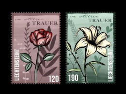 Liechtenstein (die.Marke) 2024 #348/49 In Silent Mourning. Flowers. Rose And Lily MNH ** - Ungebraucht
