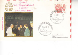 SVIZZERA  1982 - Visita Papa A Ginevra - Covers & Documents