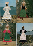 8 Cartes Postales De Collection . Costumes Bretons . Brodée - Verzamelingen & Kavels