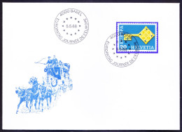 Switzerland 1968 FDC, Europa, Key With CEPT Badge, Basel Cancellation - 1968