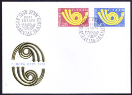 Switzerland 1973 FDC, Europa  C.E.P.T. Stylized Post Horn - 1973