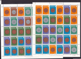 1979 Guernsey MONETE - COINS - MONNAIE 2 Fogli (40 + 30 Valori) MNH** 2 Sheets - Monete