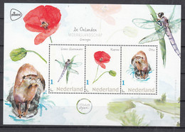 Nederland Persoonlijke Zegel: De Onlanden, Moeras, Swamp, Otter, Klaproos, Groene Glazenmaker, Otter, Poppy, Green - Unused Stamps