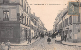 BONDY (Seine-Saint-Denis) - La Rue Sadi-Carnot - Dentifrice Eau De Suez, Voie Ferrée Du Tramway - Voyagé 1907 (2 Scans) - Bagnolet
