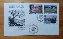 CHIPRE EUROPA CEPT 1977 FDC/SPD MNH - Cartas