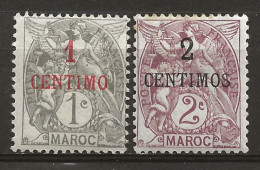 MAROC Colo:, *, N° YT 20 Et 21, Ch., TB - Unused Stamps