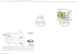 Finland   1990 Centenary Of The Rural Postal Service, Rural Letter Carrier, Larsmo Church, Signpost Mi 1113 FDC - Cartas & Documentos