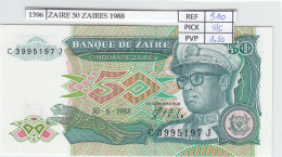 BILLETE ZAIRE 50 ZAIRES 1988 P-32a SIN CIRCULA - Autres - Afrique