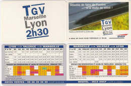 SNCF 07 . Horaires Des TGV Hiver 1997 . Calendrier . Dépliant Horizontal . - Spoorweg