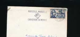 Cachet Marseille Carrefour Du Monde Timbre Oblitéré Colonel Driant - Aushilfsstempel