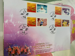 Hong Kong Stamp 2012 Table Tennis Race Swim Fencing FDC - Lettres & Documents