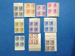 1968 Francobolli Nuovi Mnh** Lotto Da 10 Quartine Siracusana Quartina 5 6 25 40 50 55 60 120 130 180 Lire - 1961-70: Ungebraucht