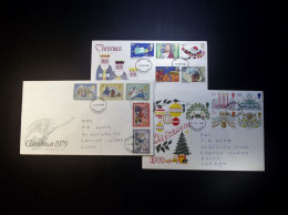 Great Britain - FDC - 1979 - 1980 - 1981 - 3 Envelopes  - Christmas  - With Insert. Cancellation Southend-on Sea - Essex - 1971-1980 Em. Décimales