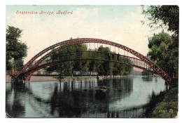 Postcard UK England Bedfordshire Bedford Arched Suspension Footbridge River Great Ouse Posted 1907 - Bedford