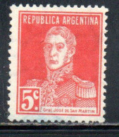 ARGENTINA 1923 JOSE DE SAN MARTIN 5c MH - Neufs