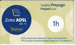 TARJETA DE ESPAÑA DE TELEFONICA ZONA ADSL WI-FI - Telefonica