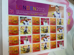 Hong Kong Stamp 2012 Dragon London Olympic Games Cycling Sheet MNH - Covers & Documents