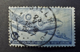 België - Belgique - 1946 - Luchtpost - PA 8 - Blue 6 F - DC 4 - Obl/Gestemp.  Gilly - Used