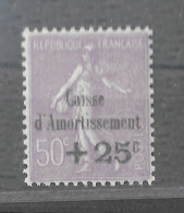 YT 276 NEUF** TB CAISSE D'AMORTISSEMENT - 1927-31 Caisse D'Amortissement