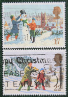 Natale Weihnachten Xmas Noel (Mi 1300-1301) 1990 Used Gebruikt Oblitere ENGLAND GRANDE-BRETAGNE GB GREAT BRITAIN - Used Stamps