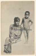 Sri Lanka (Ceylon): Indigenous Tamil Woman With Child / Ethnic (Vintage PC ~1910s) - Asia