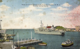 Curacao, N.W.I., WILLEMSTAD, Warship Leaving Harbor (1951) Kropp 11088N Postcard - Curaçao