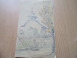 L'Eglise - Dessin Au Crayon - Montagny