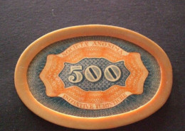 FISH CHIPS CHIPS CASINO DI SANREMO 500 LIRE ADAPTED WITH NEW VALOR OF 5,000 END OF THE 40S WITH BEAUTIFUL AND RARE STAMP - Casino