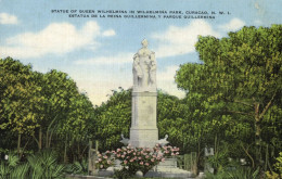 Curacao, N.W.I., WILLEMSTAD, Statue Queen Wilhelmina 1930s Kropp 32918N Postcard - Curaçao