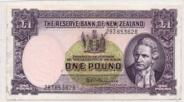 New Zealand 1 Pound ND 1960-67 Captain Cook Fleming Sign P-159 Very Fine - Nieuw-Zeeland
