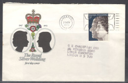 United Kingdom Of Great Britain. FDC Sc. 683. 25th Wedding Anniversary Of Queen Elizabeth II And Prince Philip  FDC Canc - 1971-1980 Decimal Issues