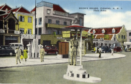Curacao, N.W.I., WILLEMSTAD, Brion's Square, Police (1930s) Kropp 32921 Postcard - Curaçao