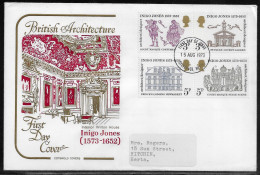 United Kingdom Of Great Britain.  FDC Sc. 702A, 704A. British Architecture. Inigo Jones FDC Cancellation On FDC Envelope - 1971-1980 Decimal Issues