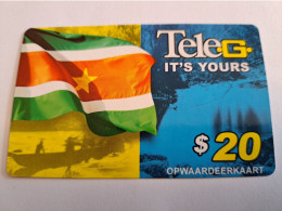 SURINAME US 20,-  / UNITS GSM  PREPAID / TELEG ITS YOURS/ SURINAME FLAG  /    MOBILE CARD    **16404 ** - Suriname