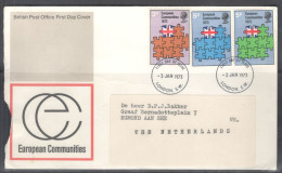 United Kingdom Of Great Britain.  FDC Sc. 685-687.  Britain's Entry Into EEC.  FDC Cancellation On FDC Envelope - 1971-1980 Em. Décimales