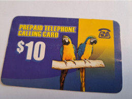 SURINAME US 10,-  / UNITS GSM  PREPAID / 2 PARROTS YELLOW BLUE  /    MOBILE CARD    **16408 ** - Suriname