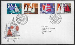 United Kingdom Of Great Britain.  FDC Sc. 745-748.  Sailing.  FDC Cancellation On FDC Envelope - 1971-1980 Em. Décimales