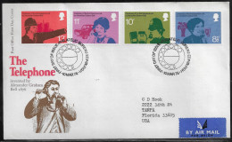 United Kingdom Of Great Britain.  FDC Sc. 777-780. Telephone Centenary. The Telephone, Invented By Alexander Graham Bell - 1971-1980 Em. Décimales