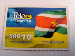 SURINAME US 10,-  / UNITS GSM  PREPAID/  /  SURINAME FLAG      /    MOBILE CARD    **16415 ** - Surinam