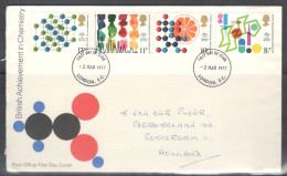 United Kingdom Of Great Britain.  FDC Sc. 806-809.  Royal Institute Of Chemistry Centenary.  FDC Cancellation On FDC Env - 1971-1980 Em. Décimales